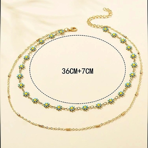 Daisy Gold Plated Multilayer Necklace - Picture 2 of 3